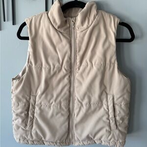 SHEIN Girls Light Beige Puffer Vest 11-12Y